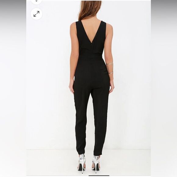 Lulu’s Advanced Degree Black Sleeveless Jumpsuit - Picture 4 of 16